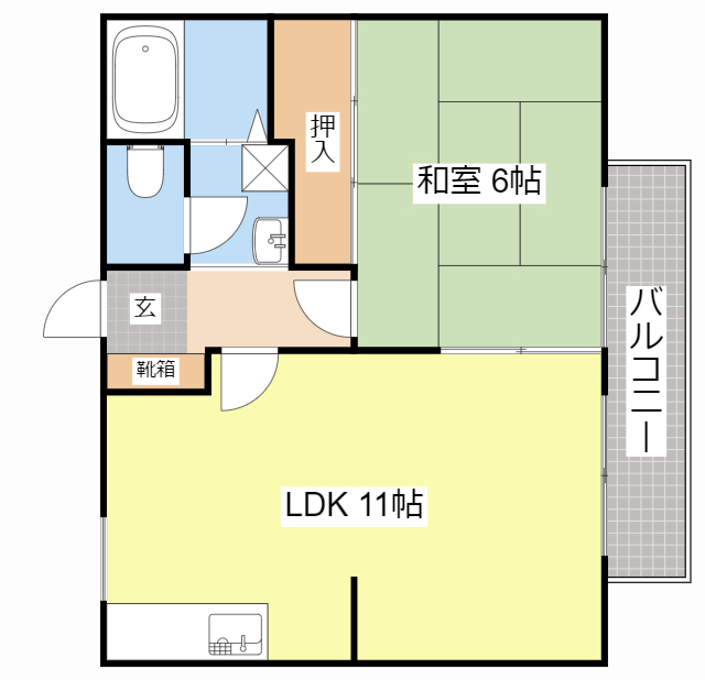 彦根市戸賀町のアパートの間取り