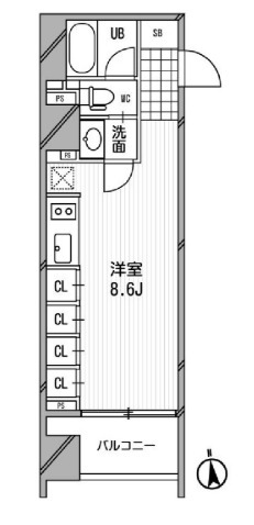 港区芝公園のマンションの間取り