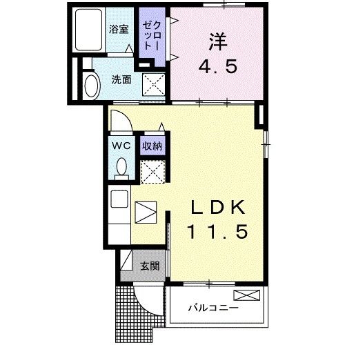 【大阪市住之江区新北島のアパートの間取り】