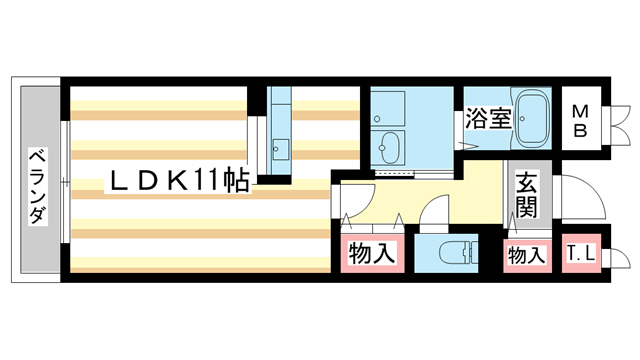 生駒市小瀬町のマンションの間取り