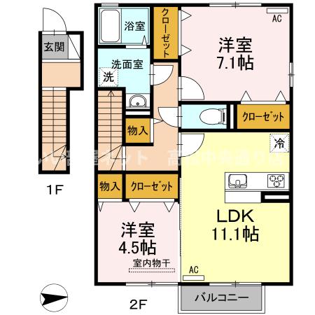 セジュール澄III A棟の間取り