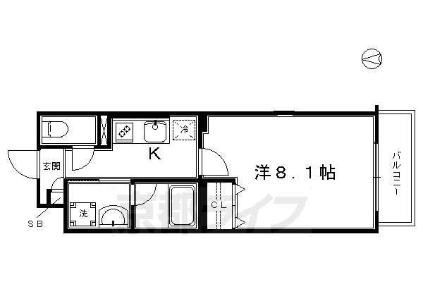 京都市南区上鳥羽角田町のマンションの間取り