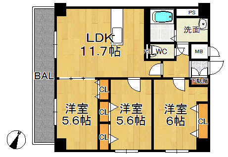 ＡＳプレミアム関屋金衛町の間取り