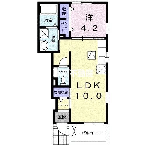 八女市納楚のアパートの間取り