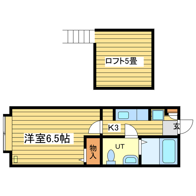 札幌市東区北十六条東のアパートの間取り