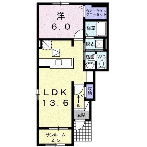 相馬郡新地町駒ケ嶺のアパートの間取り