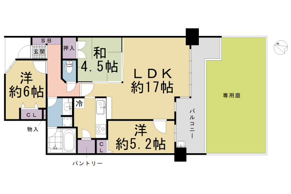 京都市伏見区桃山町和泉のマンションの間取り