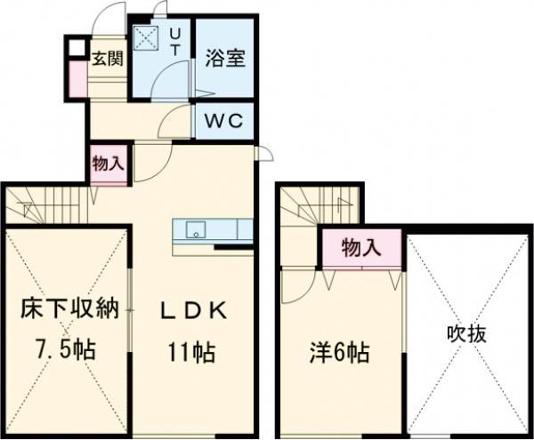 宇都宮市峰町のアパートの間取り