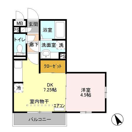 高崎市下中居町のアパートの間取り