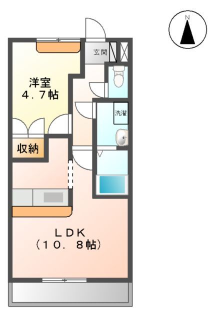 つくばみらい市富士見ヶ丘のアパートの間取り