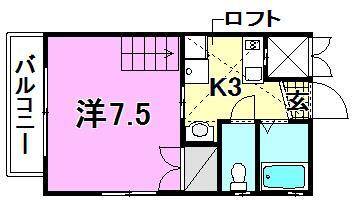 松山市西一万町のマンションの間取り