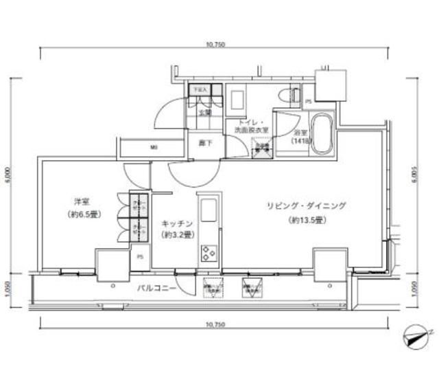 港区西新橋のマンションの間取り