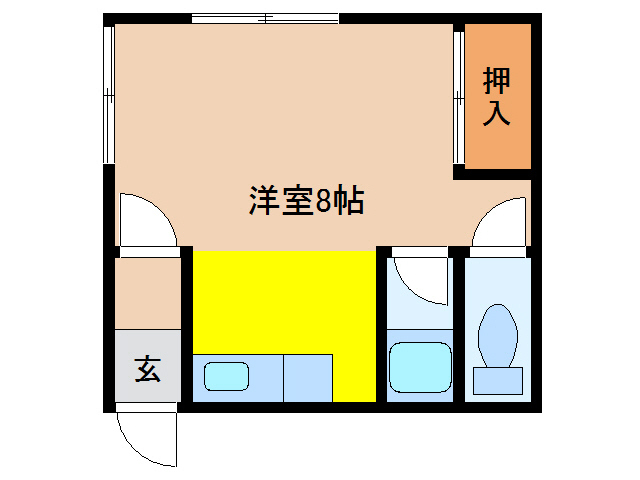 函館市白鳥町のアパートの間取り