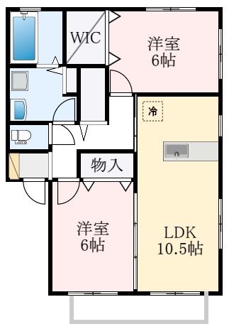 堺市美原区大饗のアパートの間取り