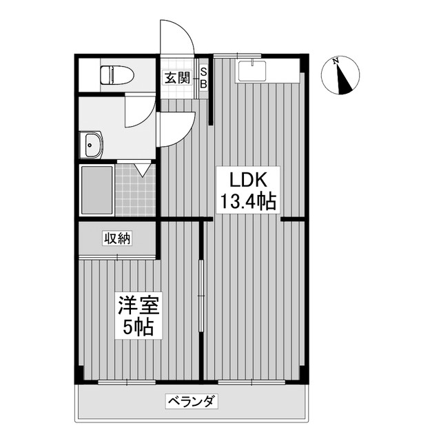 深谷市中瀬のマンションの間取り