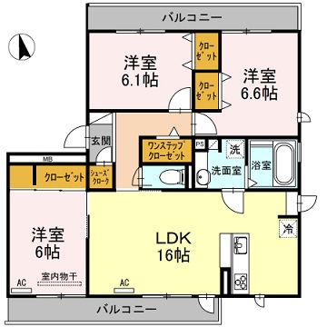 【名古屋市昭和区広路本町のアパートの間取り】