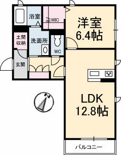 福山市御幸町大字上岩成のマンションの間取り