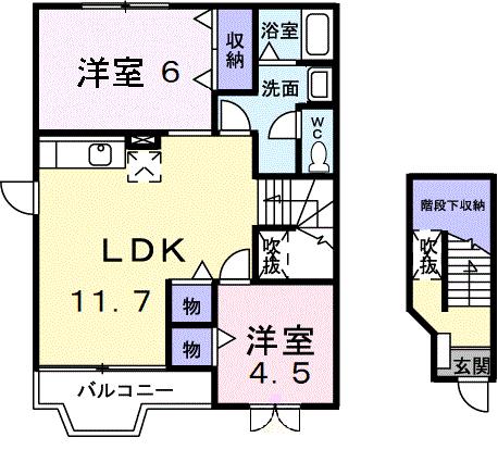 メルベーユＡの間取り