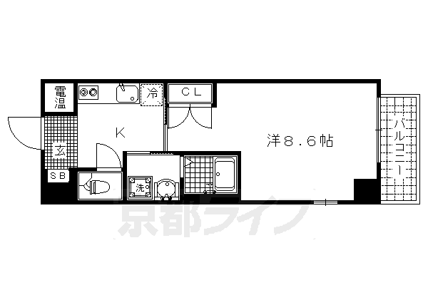 京都市北区上賀茂狭間町のマンションの間取り