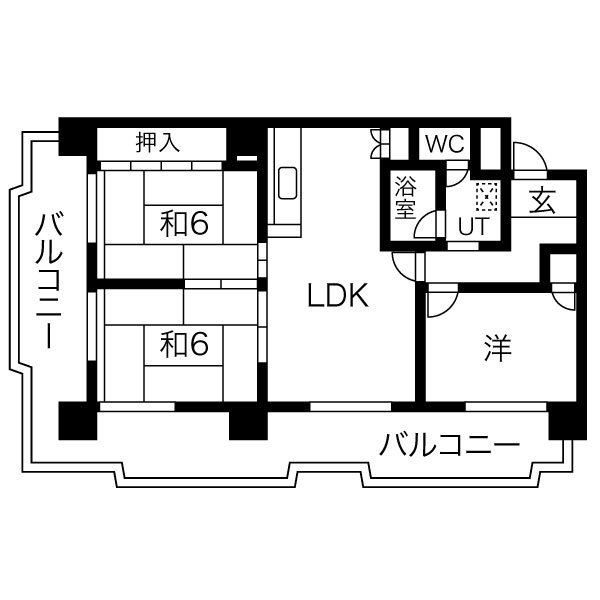 【姫路市飾磨区恵美酒のマンションの間取り】