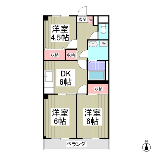 三郷市鷹野のマンションの間取り