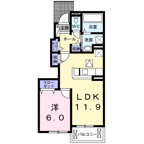 東近江市大森町のアパートの間取り
