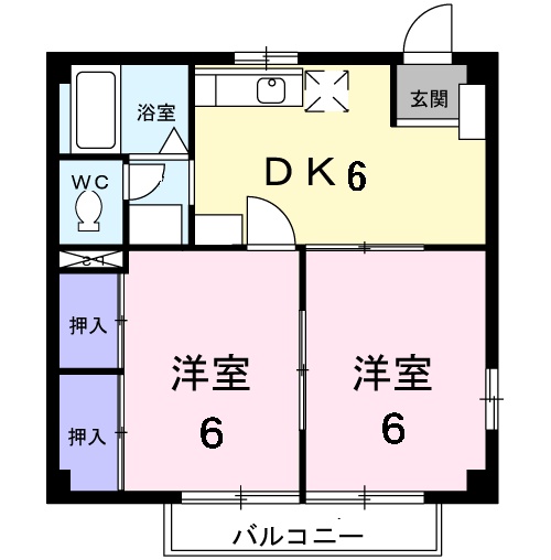 広島市安佐北区口田南のアパートの間取り