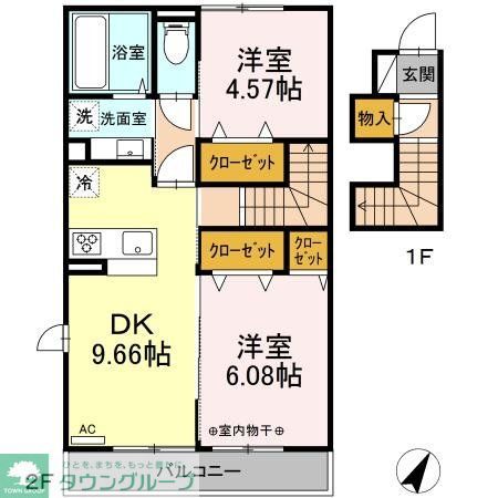 八王子市小比企町のアパートの間取り