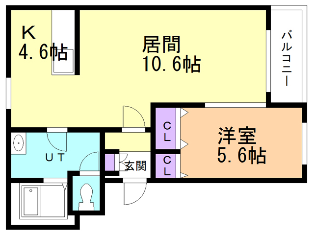 函館市中島町のマンションの間取り