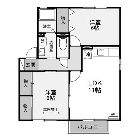 高崎市根小屋町のアパートの間取り