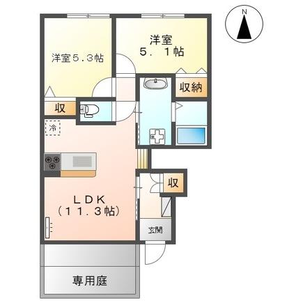 【菊池郡大津町大字森のアパートの間取り】