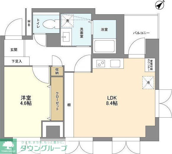 港区西新橋のマンションの間取り