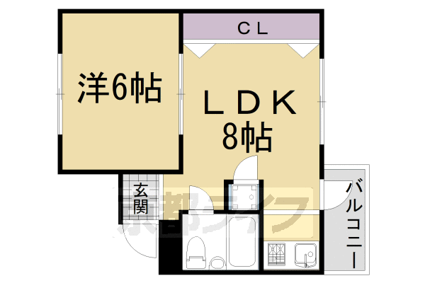 京阪鴨東線 出町柳駅 徒歩10分 4階建 築43年の間取り写真