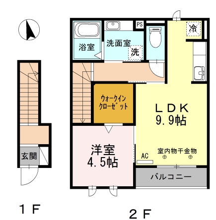 刈谷市下重原町のアパートの間取り