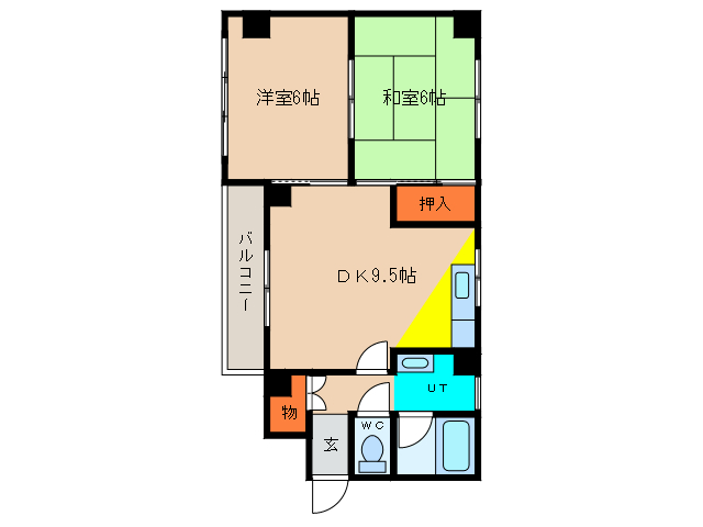 函館市柏木町のアパートの間取り