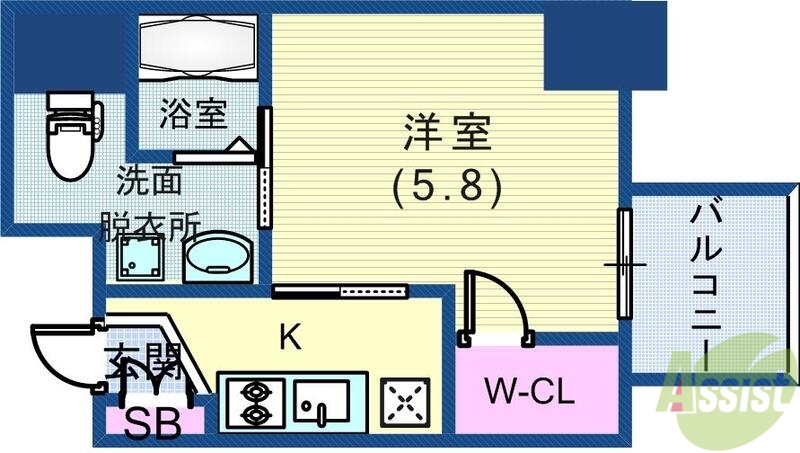 ララプレイス三宮ルミナージュの間取り