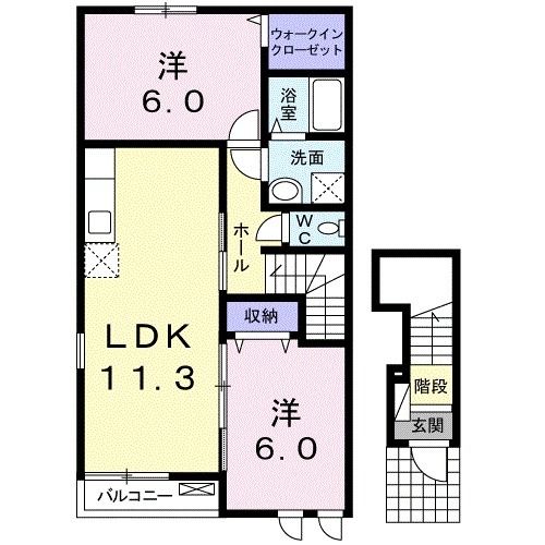 岩国市青木町のアパートの間取り