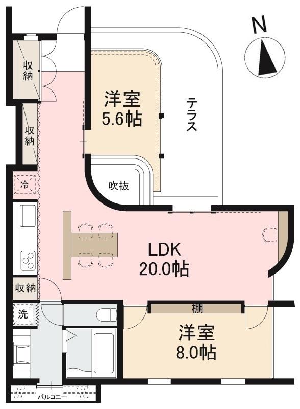 高松市今新町のマンションの間取り