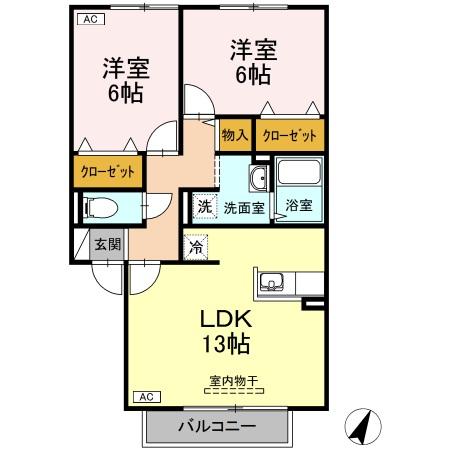 米子市新開のアパートの間取り