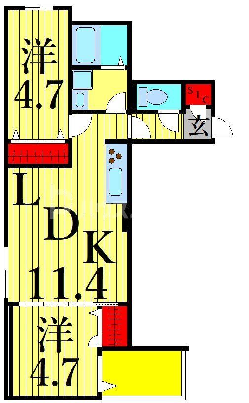 【荒川区東尾久のアパートの間取り】