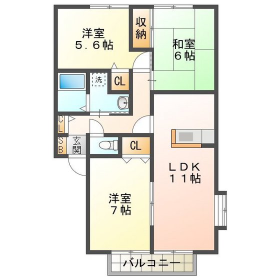 シャンブル南が丘の間取り