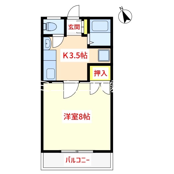 霧島市国分新町のアパートの間取り