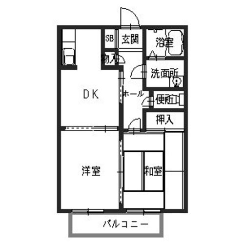 小野市黒川町のアパートの間取り