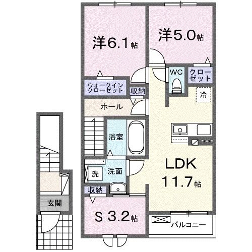 オーロラ　ヴィレッジIIの間取り