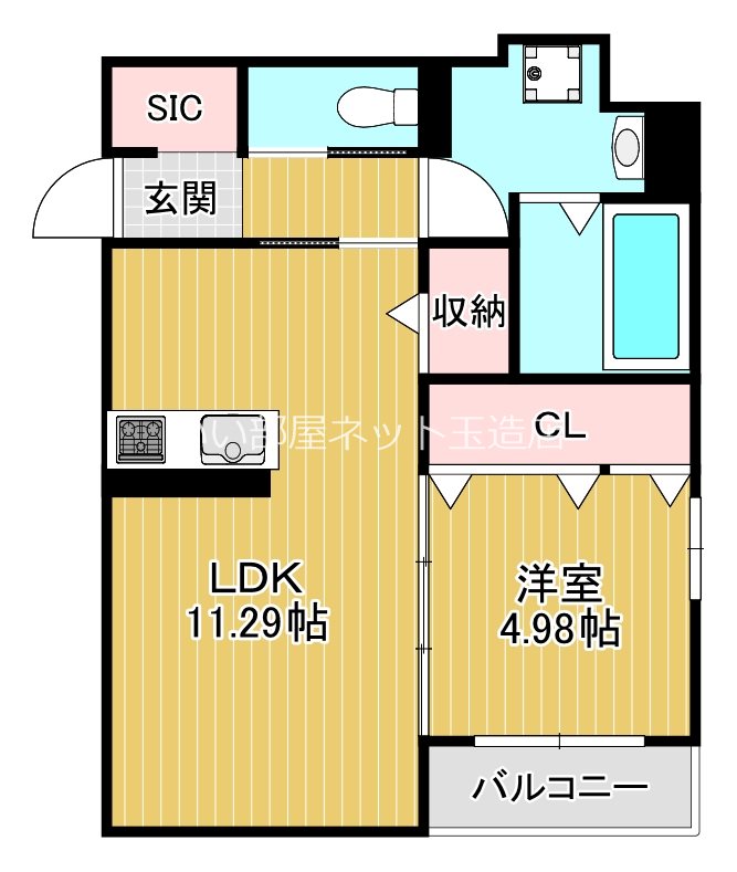 大阪市生野区巽南のアパートの間取り