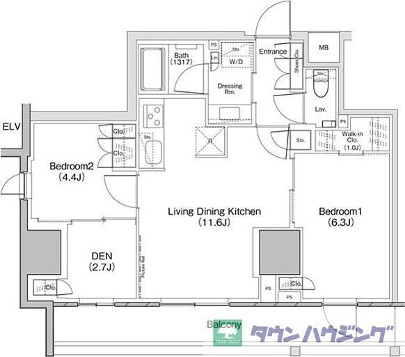 板橋区大山東町のマンションの間取り