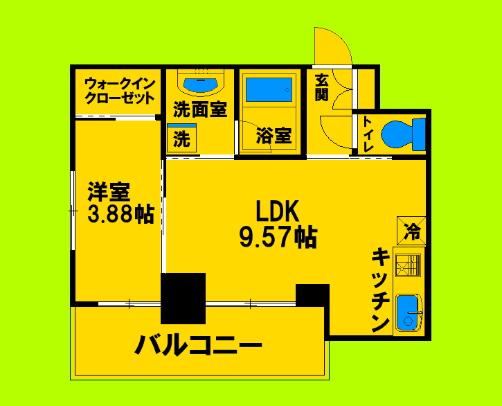 吹田市広芝町のマンションの間取り