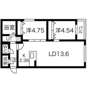 札幌市豊平区豊平四条のマンションの間取り