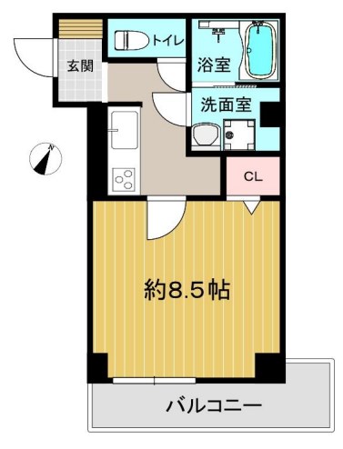 神戸市灘区高徳町のマンションの間取り