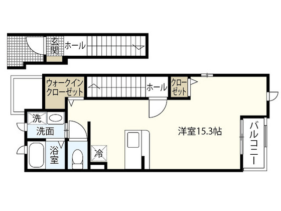 岡山市中区江崎のアパートの間取り